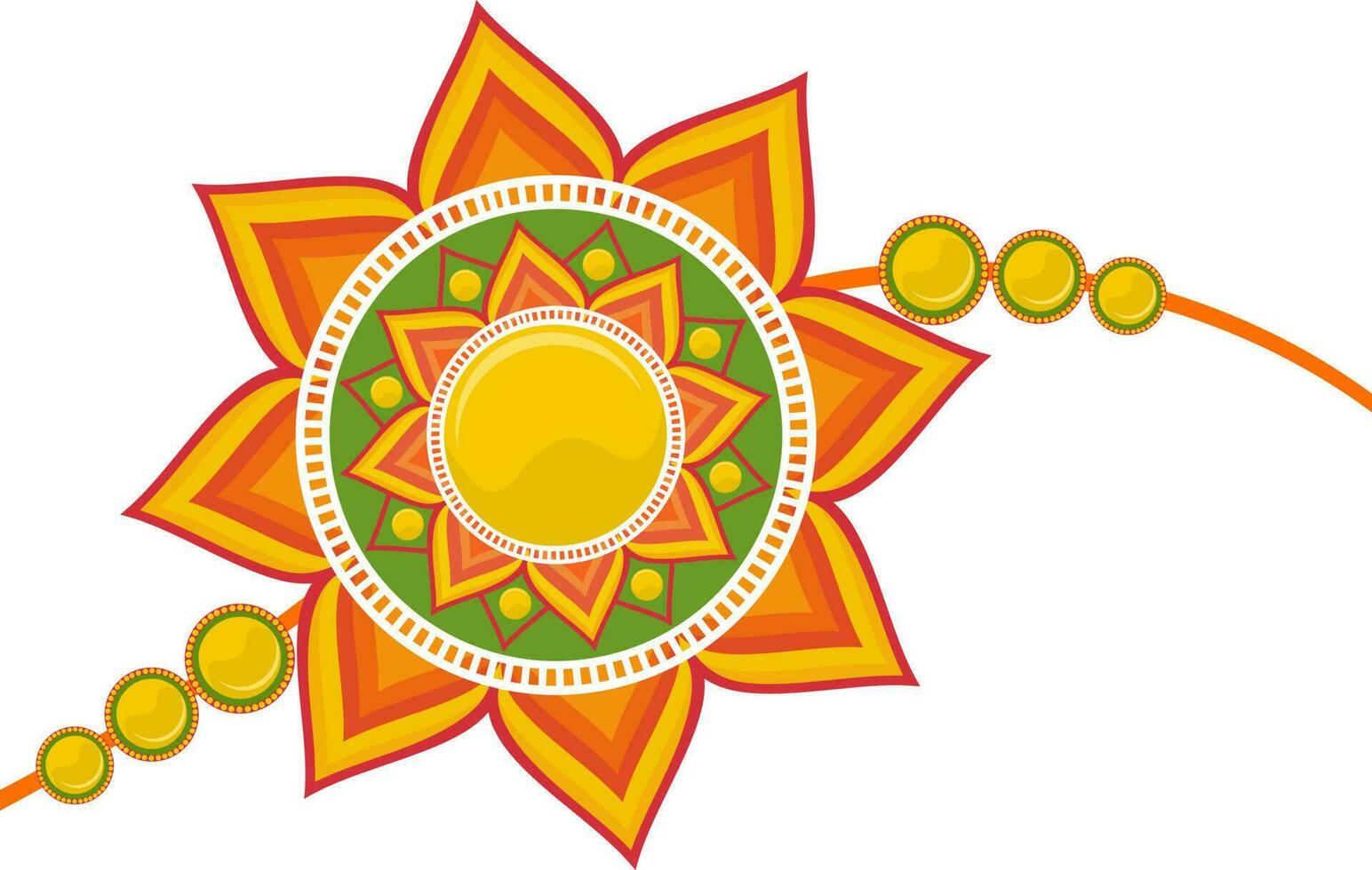 Floral Rakhi design for Raksha Bandhan. vector