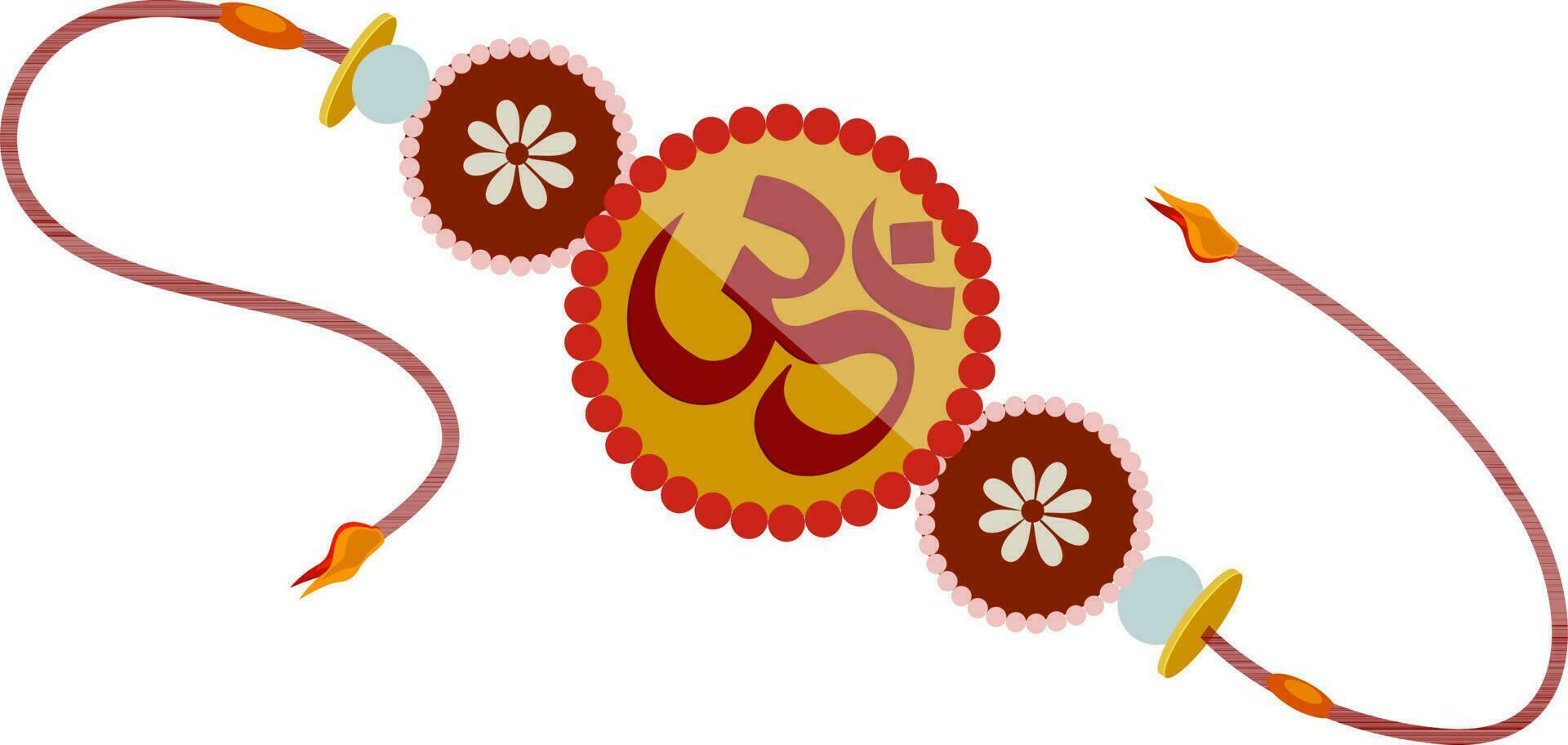 Creative Rakhi with Hindu Holy symbol Om or Aum. vector