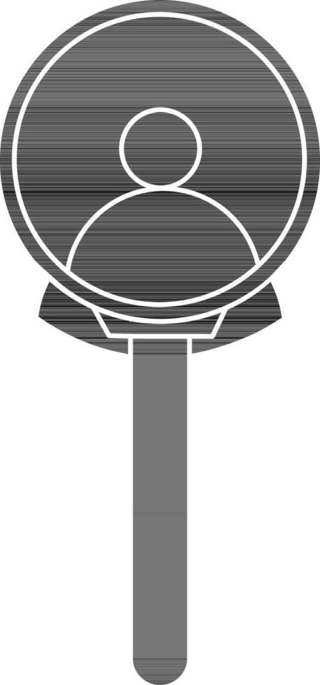 Candidate on magnify icon in glyph style for job concept. vector