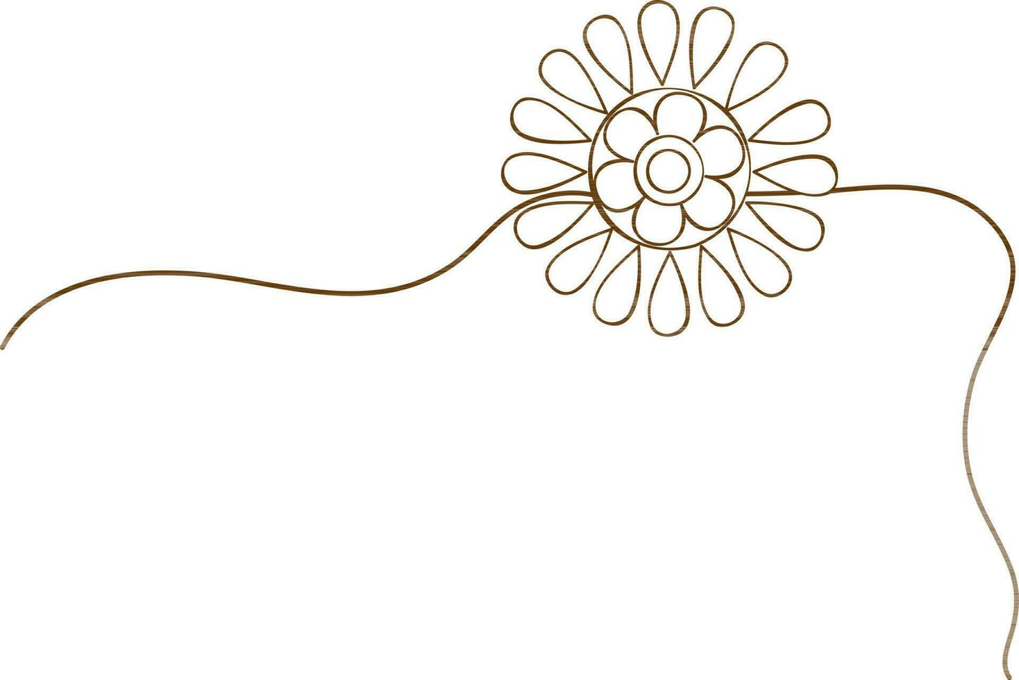plano ilustración de floral rakhi diseño. vector