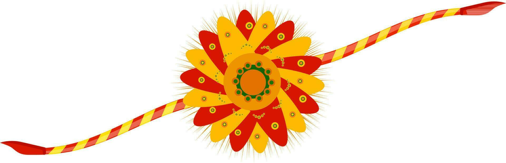 hermosa rojo y amarillo rakhi diseño. vector