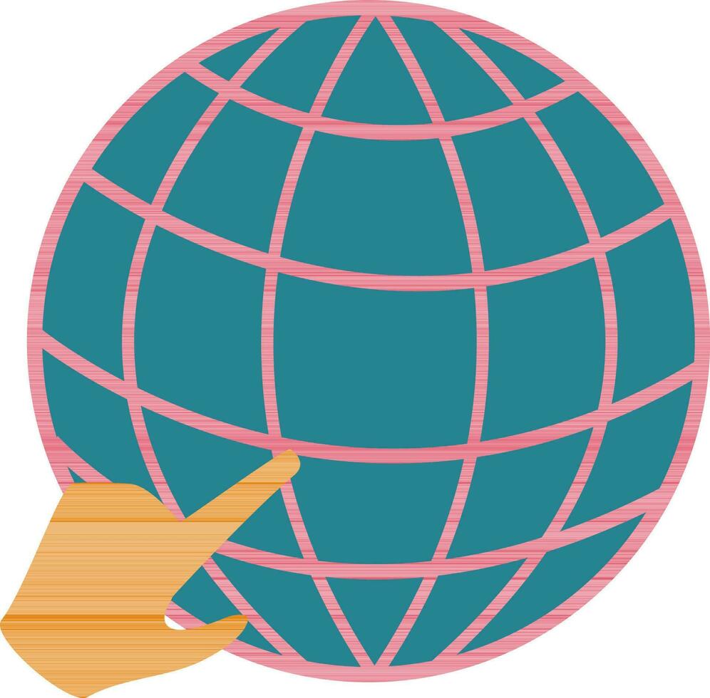 globo icono con mano para buscando trabajo. vector