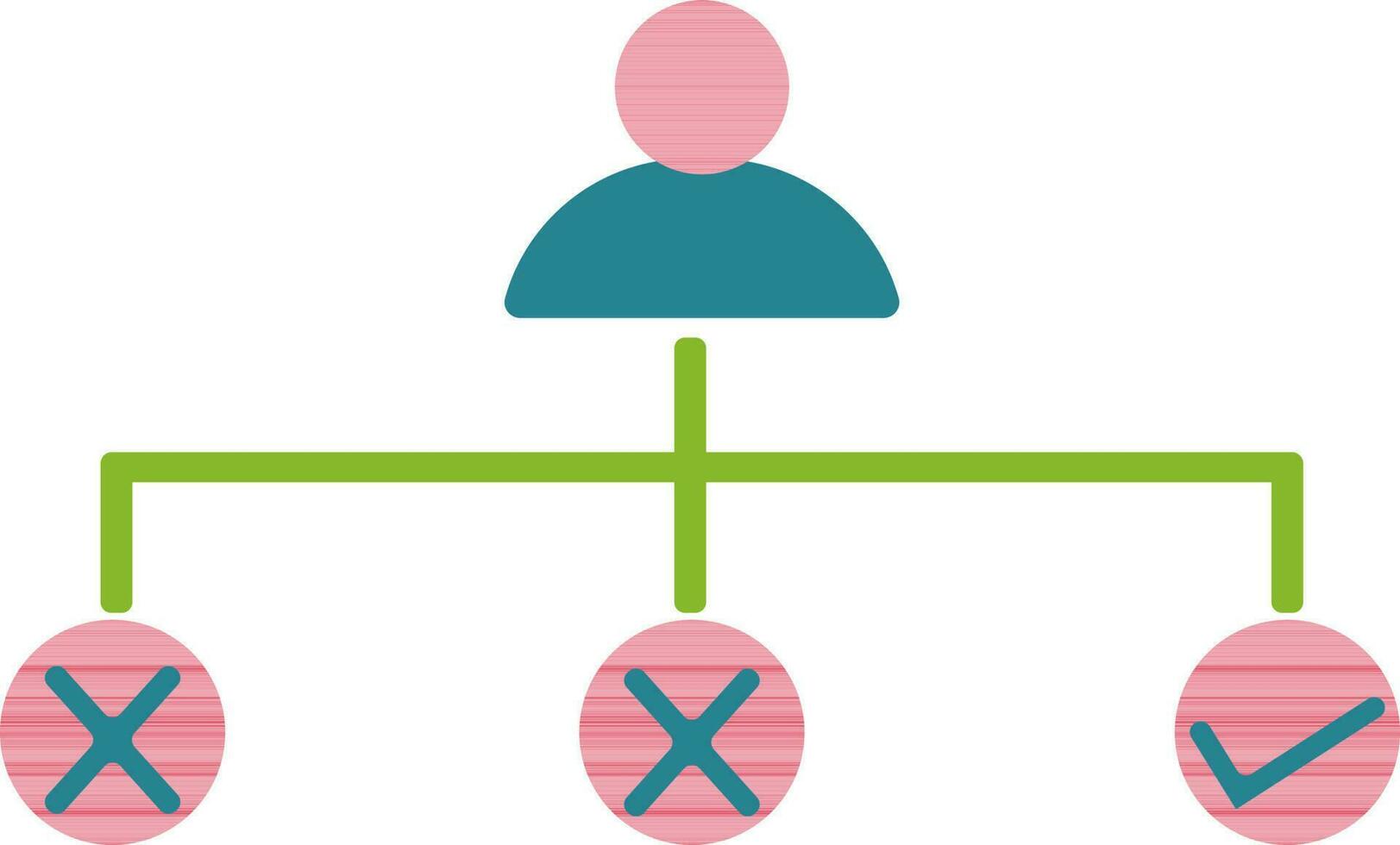 Candidate interview icon with right and wrong sign. vector