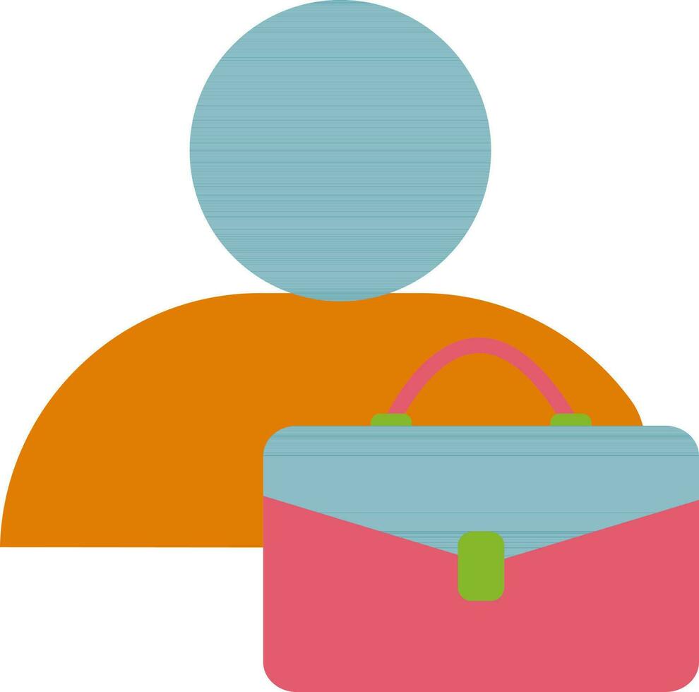 Illustration of employee with briefcase for job search. vector