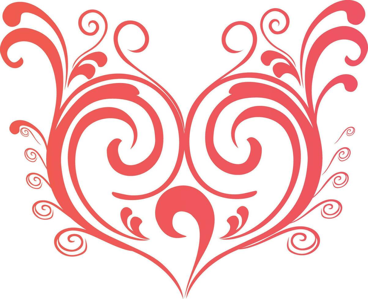 Red floral design in heart shape. 24503637 Vector Art at Vecteezy