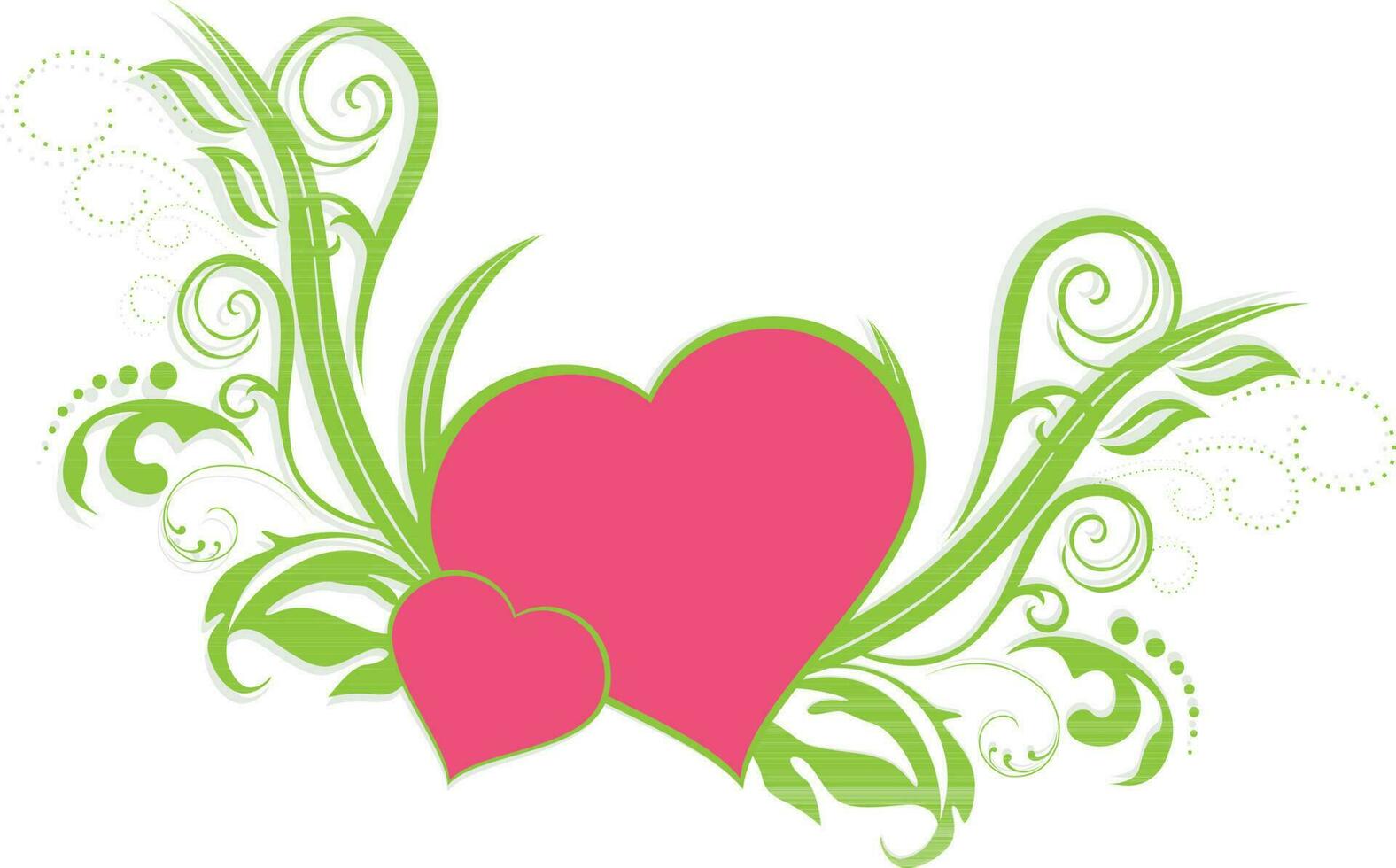 Vintage floral design with pink heart. vector