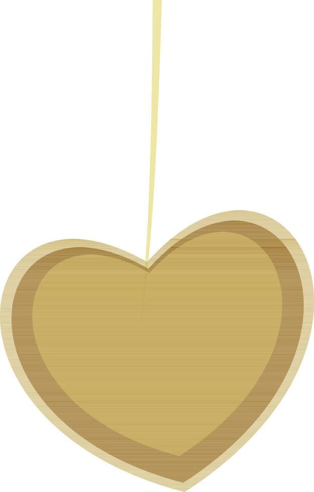 plano ilustración de colgando marrón corazón. vector