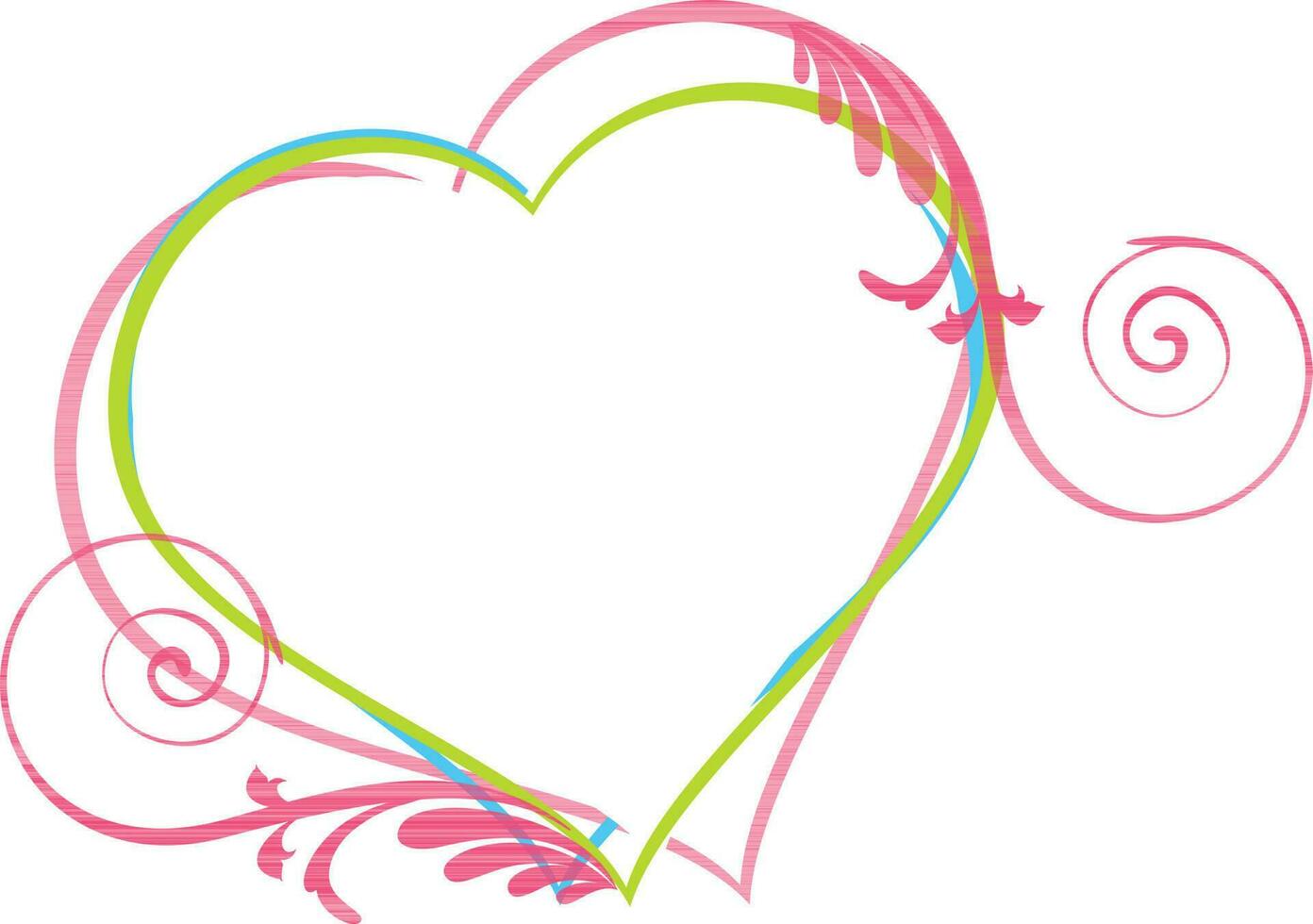 corazón diseño en rosado y verde color. vector