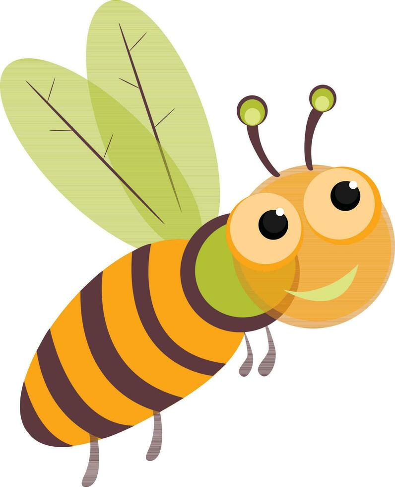 linda dibujos animados abeja en plano estilo. vector