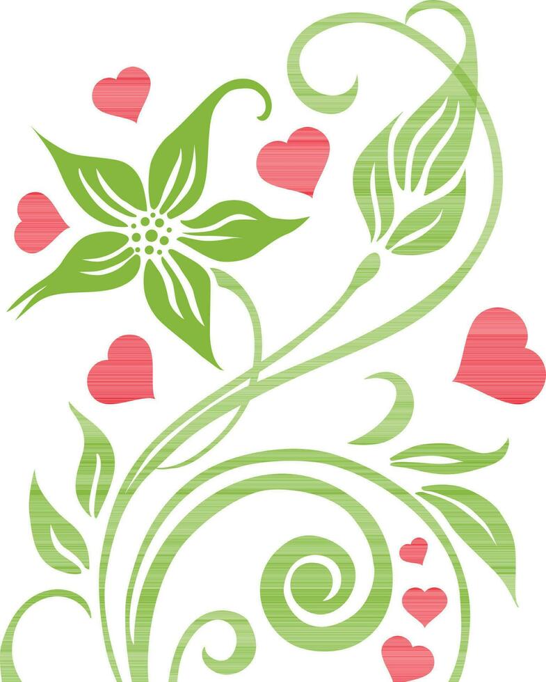 flores, hojas y corazones decorado antecedentes. vector