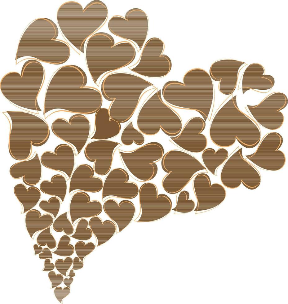 marrón corazones decorado blanco antecedentes. vector