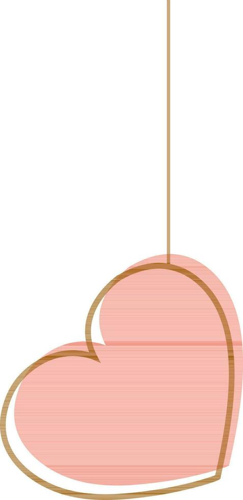 Hanging heart on white background. vector