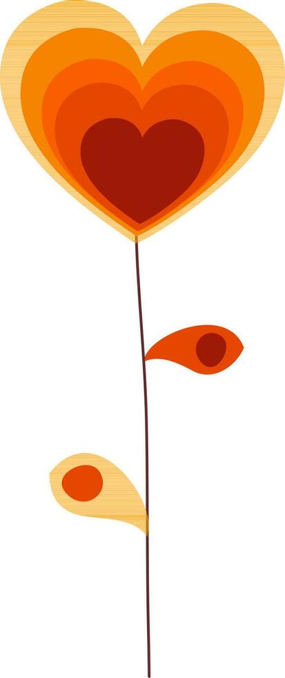 Heart stick flowers in flat design. vector