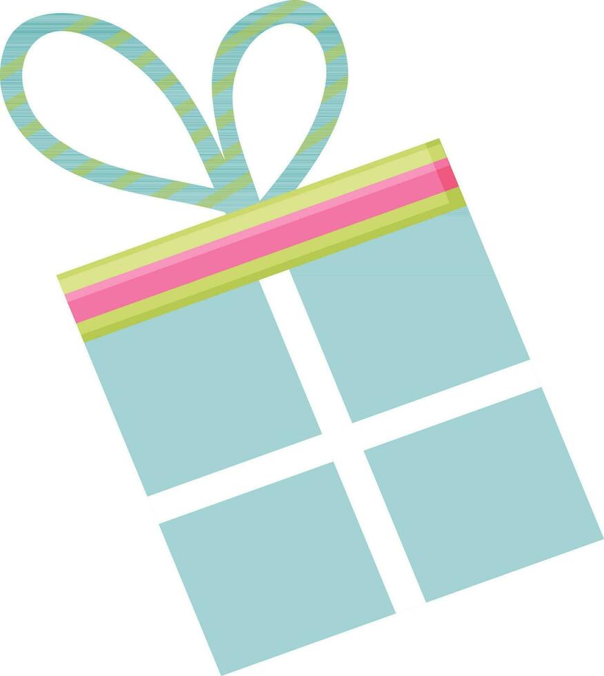 A color gift with a green ribbon. vector