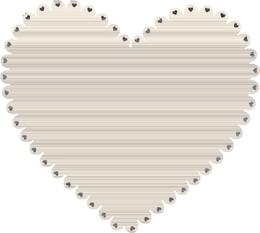 Heart on paper valentine greeting card. vector