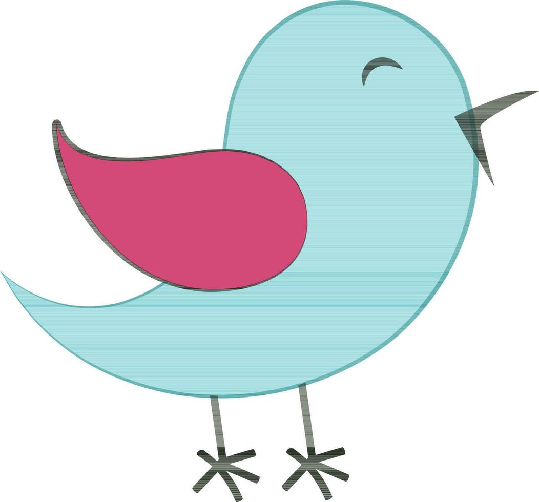 Little cute cartoon bird on white background. vector