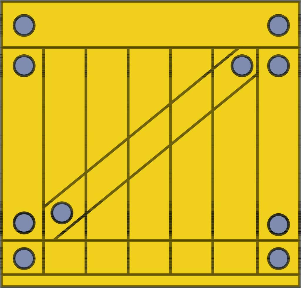 Wooden yellow box icon or symbol. vector