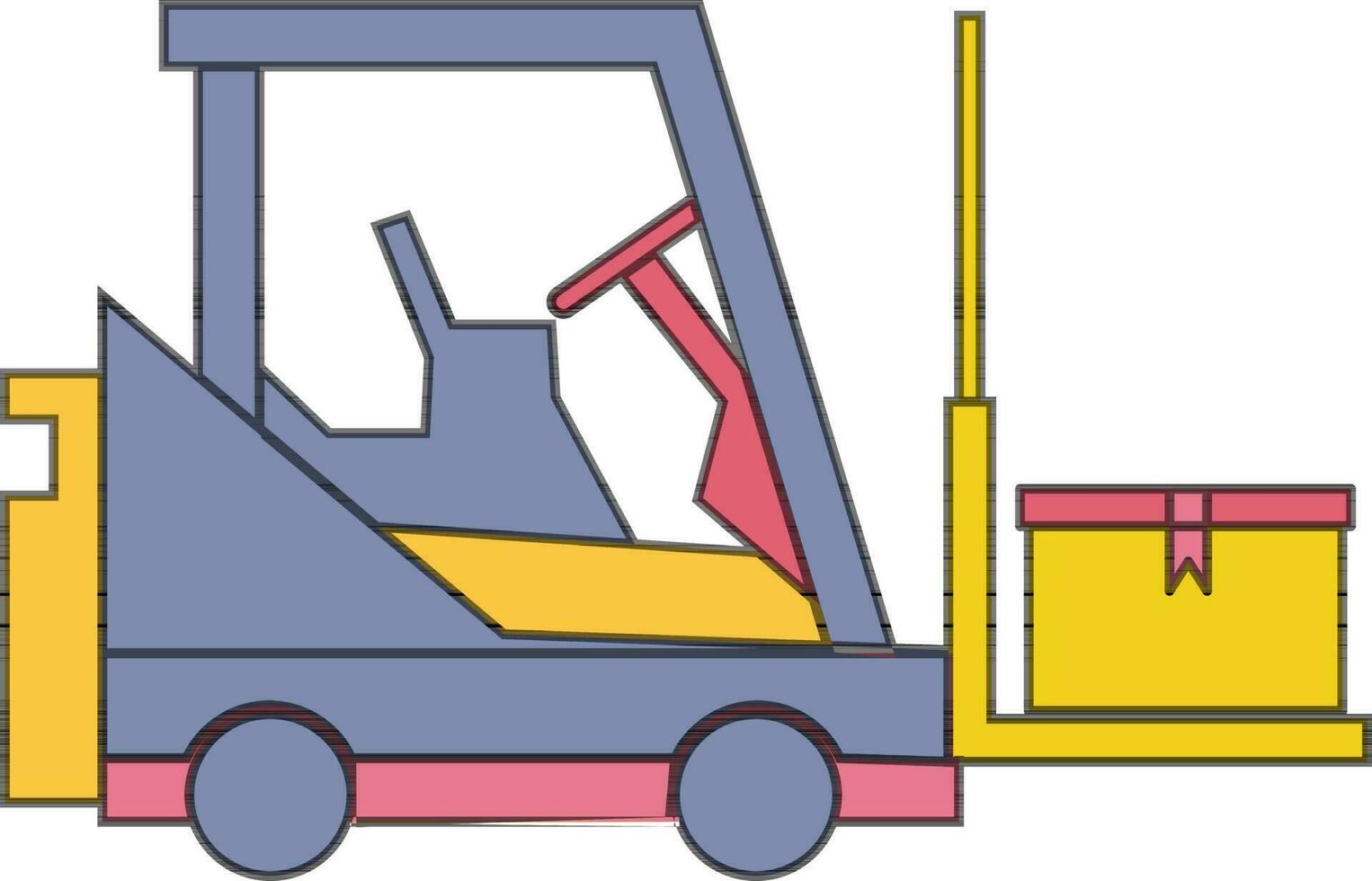 Forklift truck icon or symbol. vector