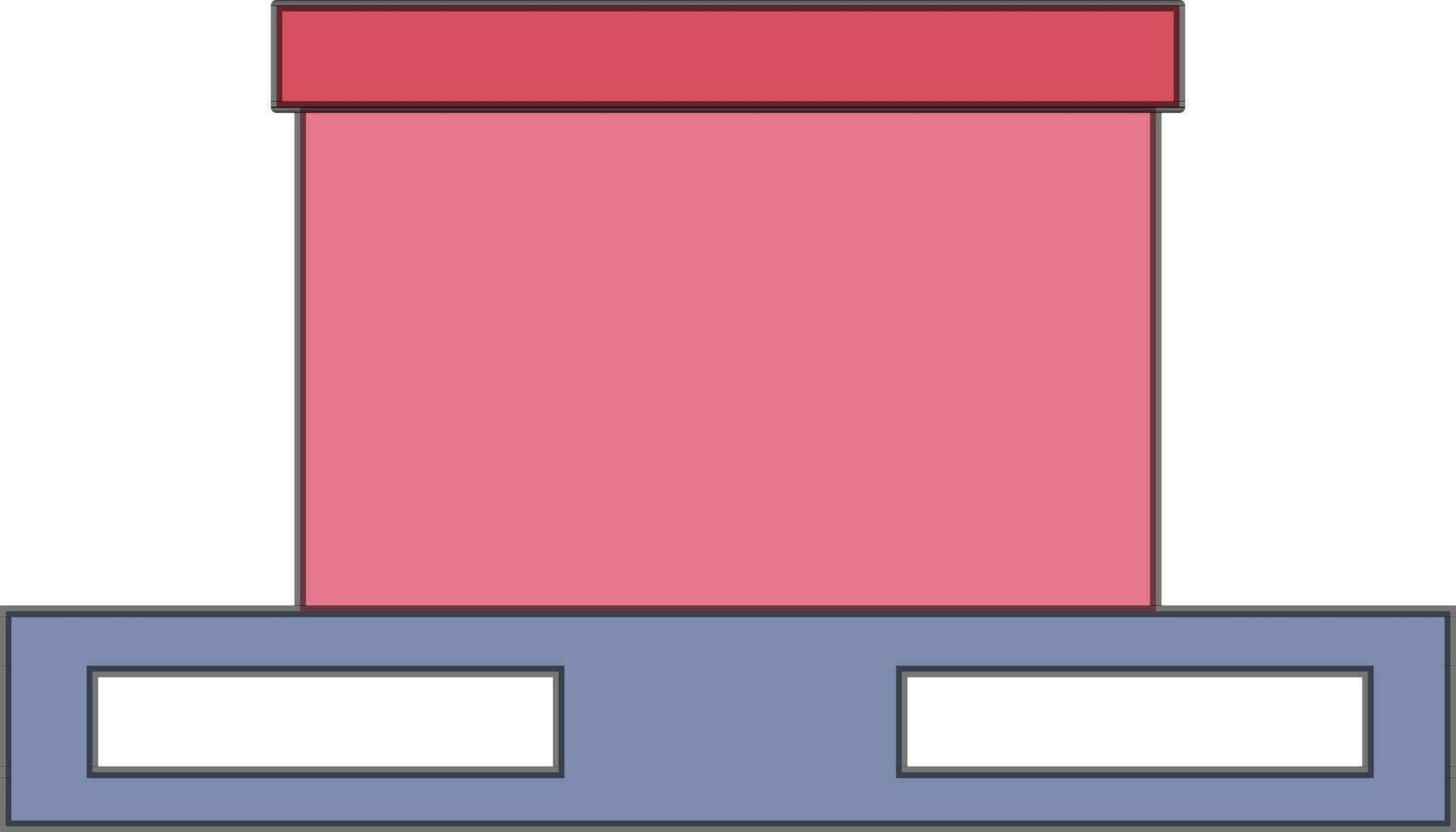 Cardboard  box in pink and purple color. vector