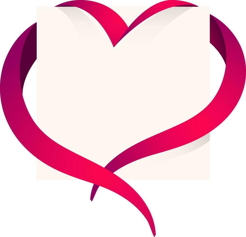 Glossy pink heart on white background. vector