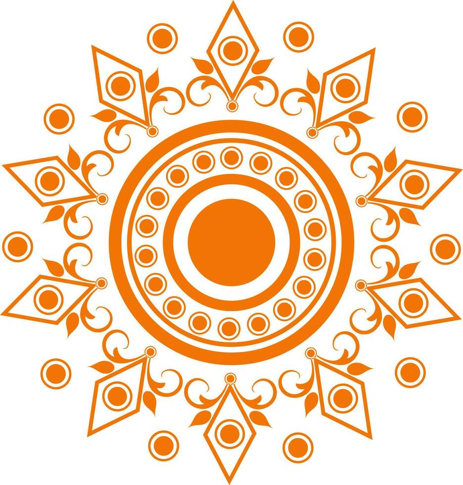 Beautiful floral pattern rangoli. vector
