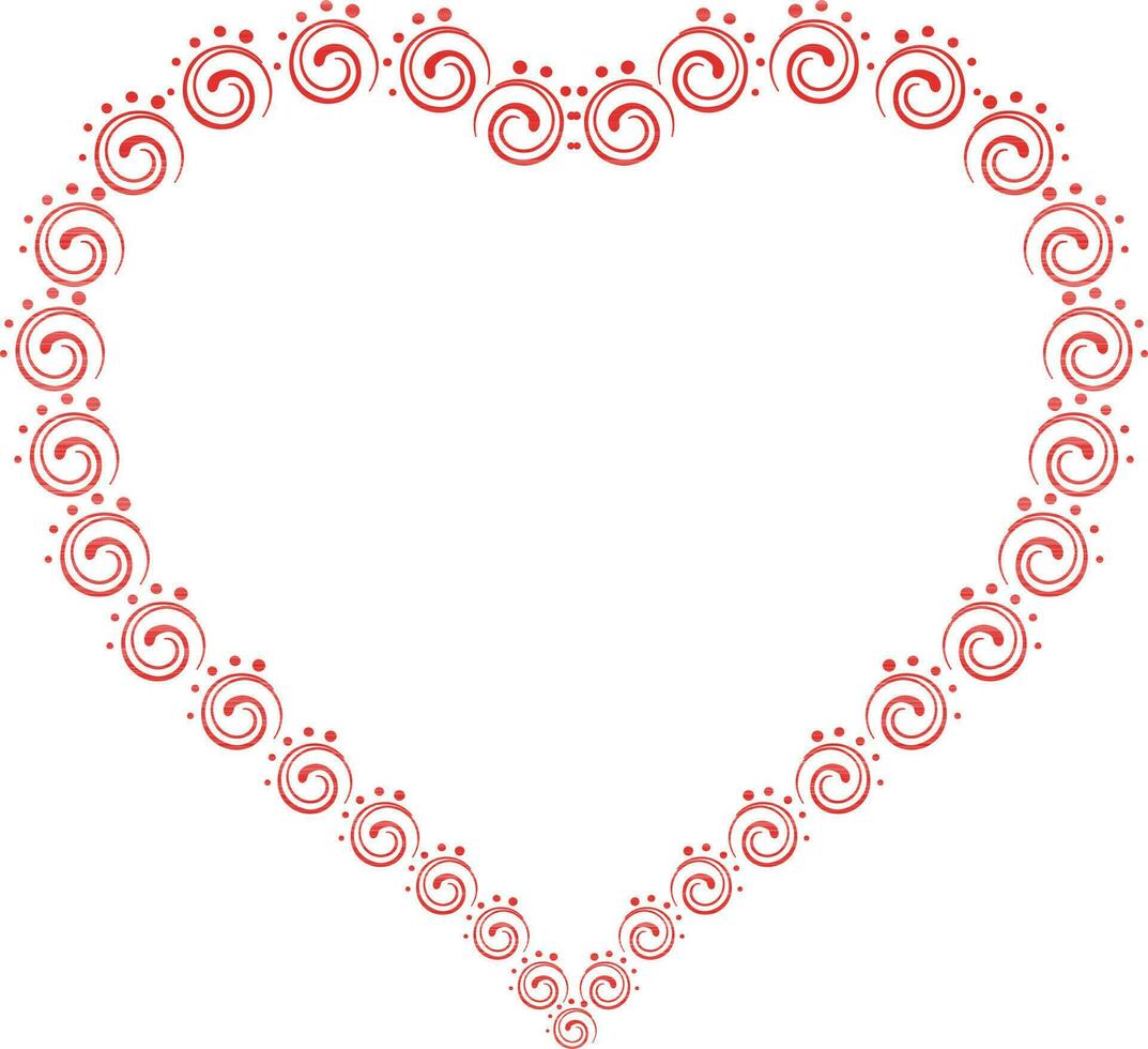 Heart shaped frame made of floral icon. vector