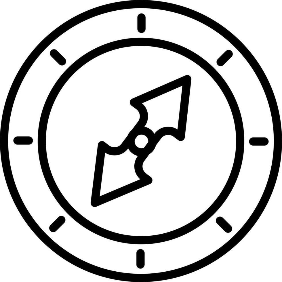 Black line art illustration of a watch. vector