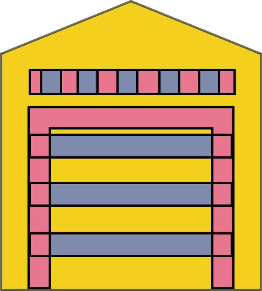 Illustration of a warehouse icon or symbol. vector