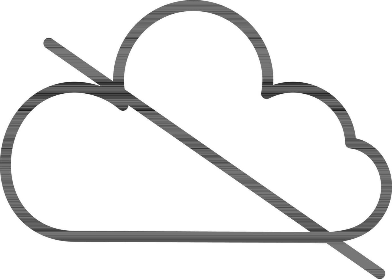 No cloud in black line art. vector