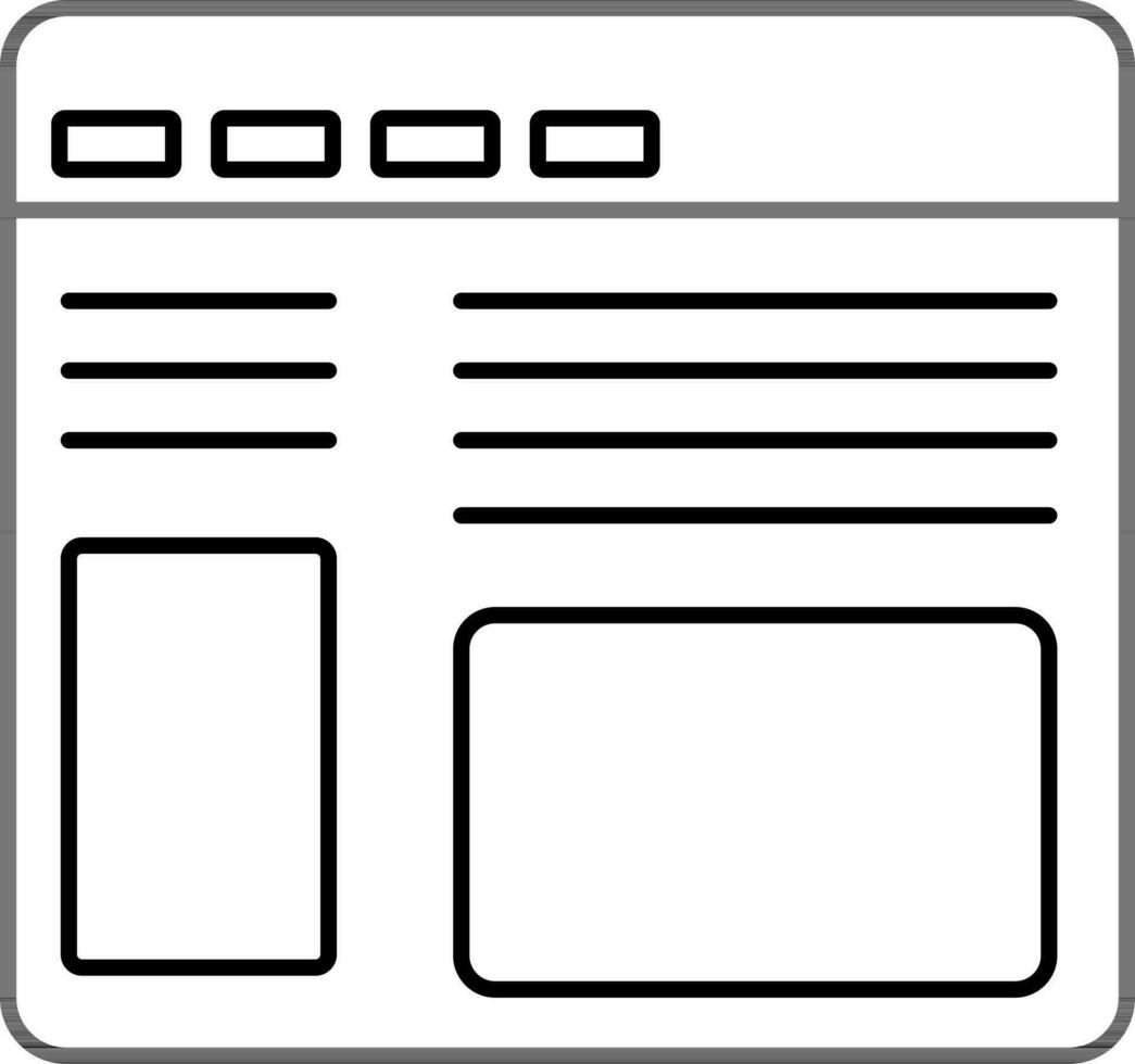 Flat illustration of webpage template layout. vector