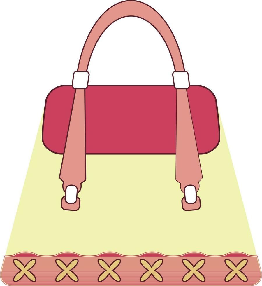 Flat illustration of hand bag. vector