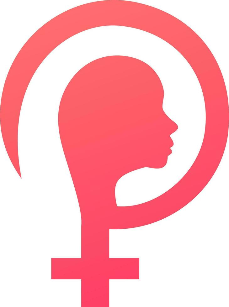 Illustration of a female symbol with face. vector