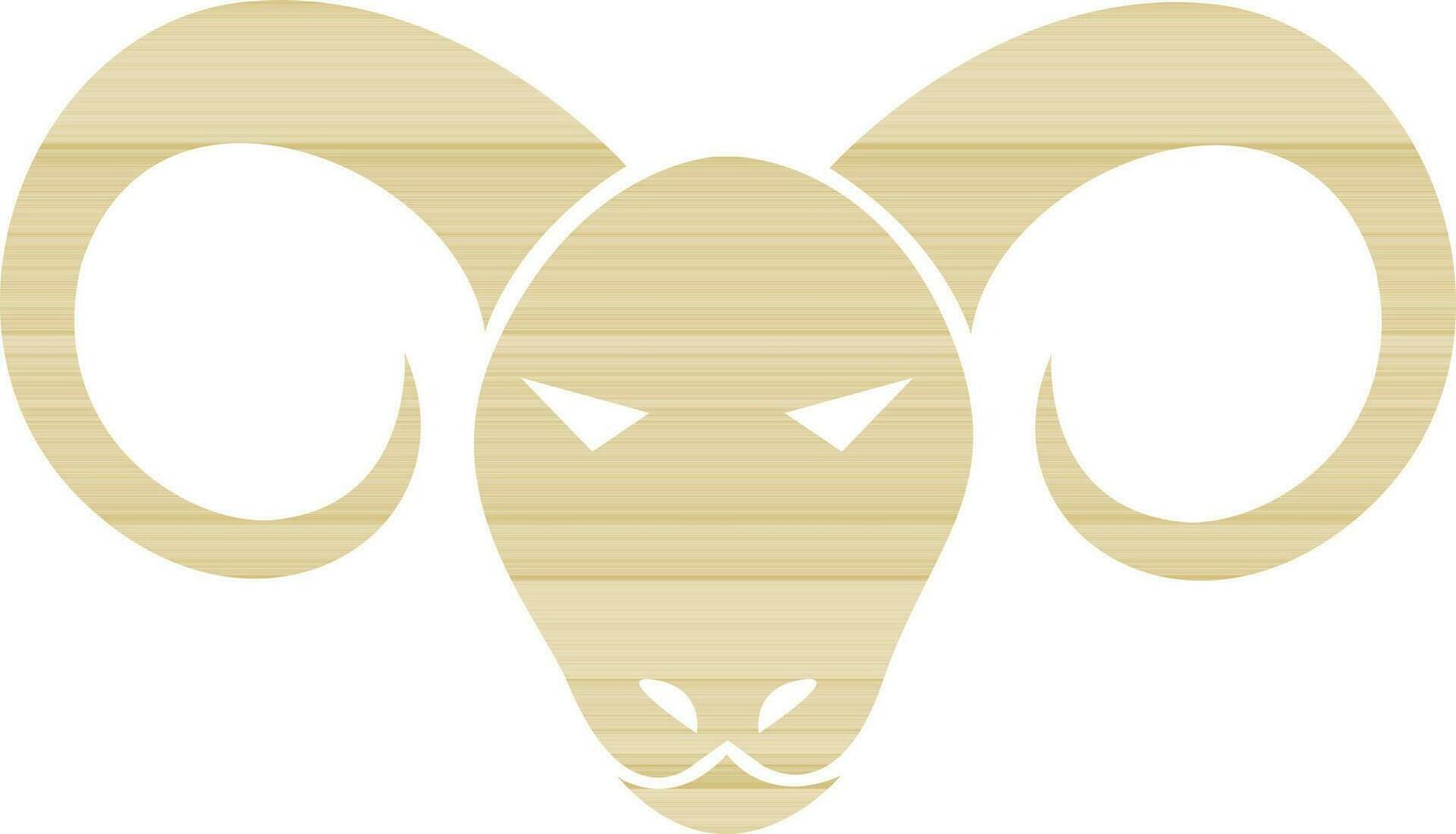 Zodiac sign of aries in face of goat. vector