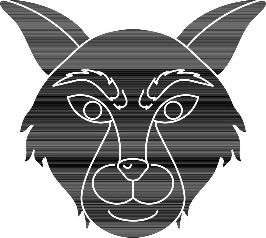 Animal of dog face icon in chinese zodiac in black. vector