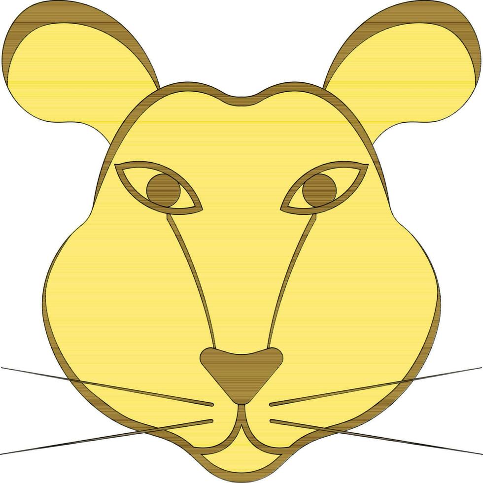 Chinese zodiac sign in mouse face in color and stroke. vector