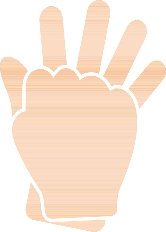 Illustration of hand glove icon in flat style. vector