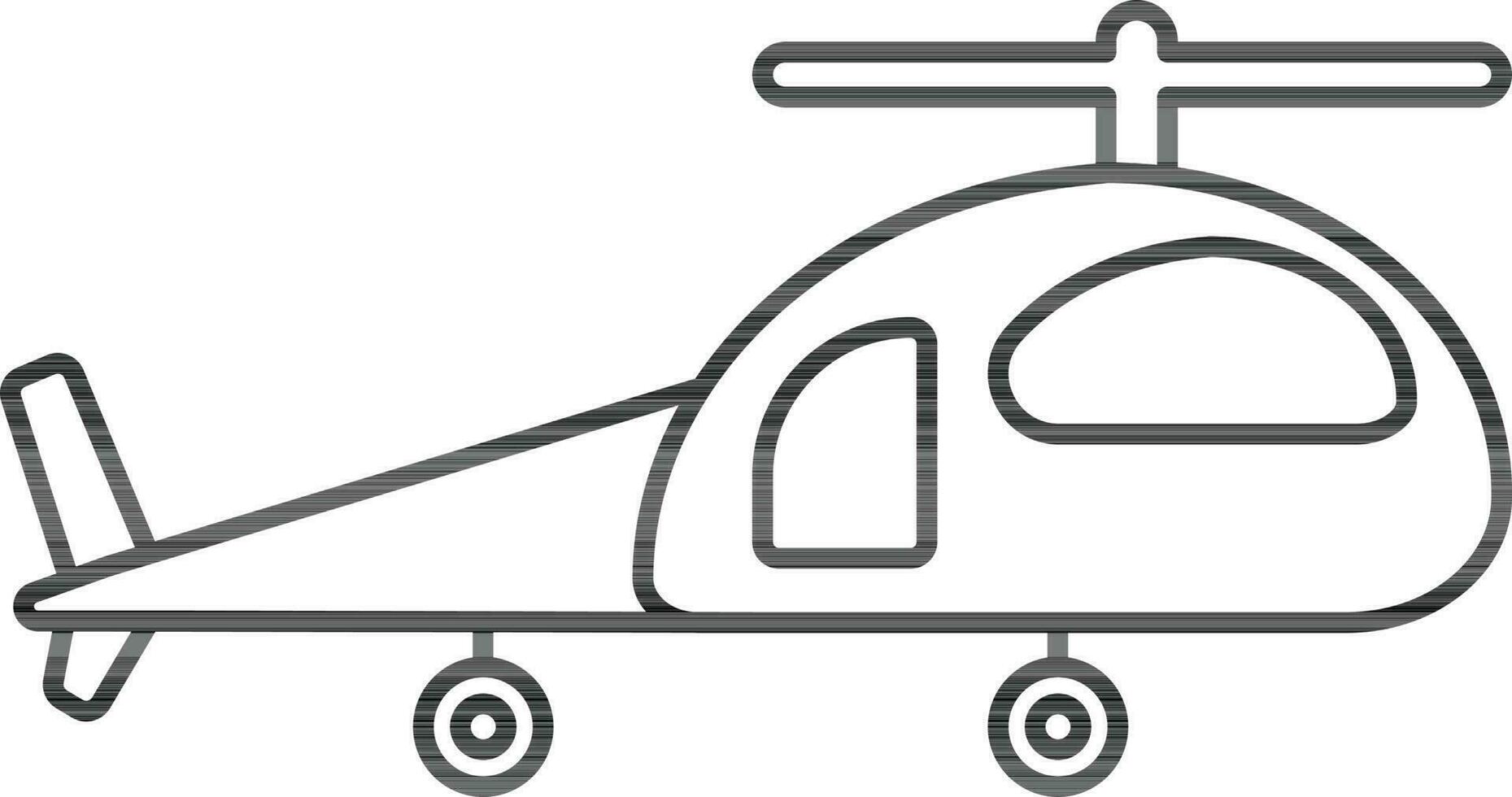 Stroke style of helicopter icon. vector