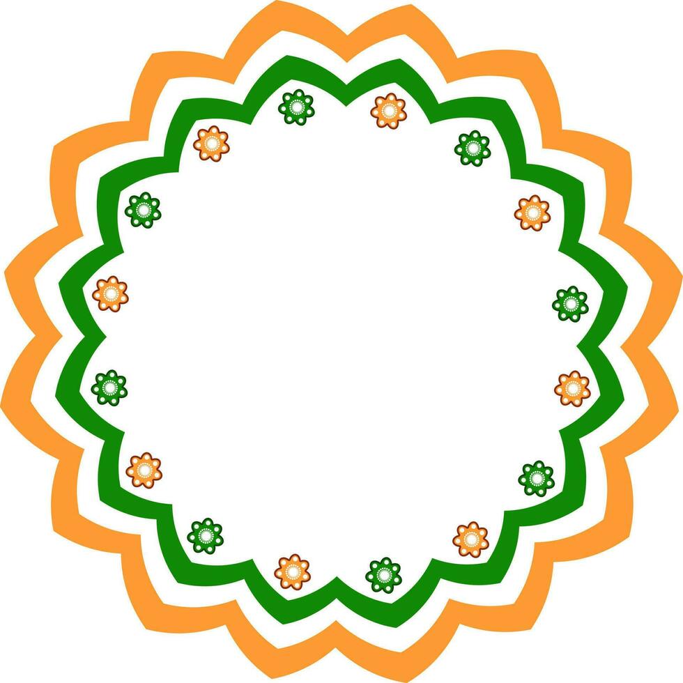 Artistic frame in saffron and green colors. vector