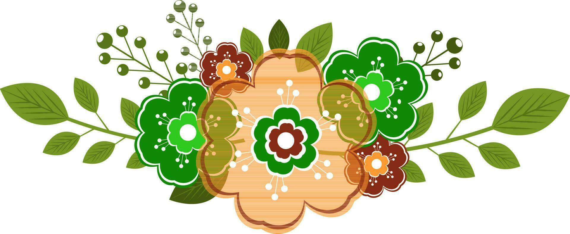 ilustración de hermosa flores y hojas. vector