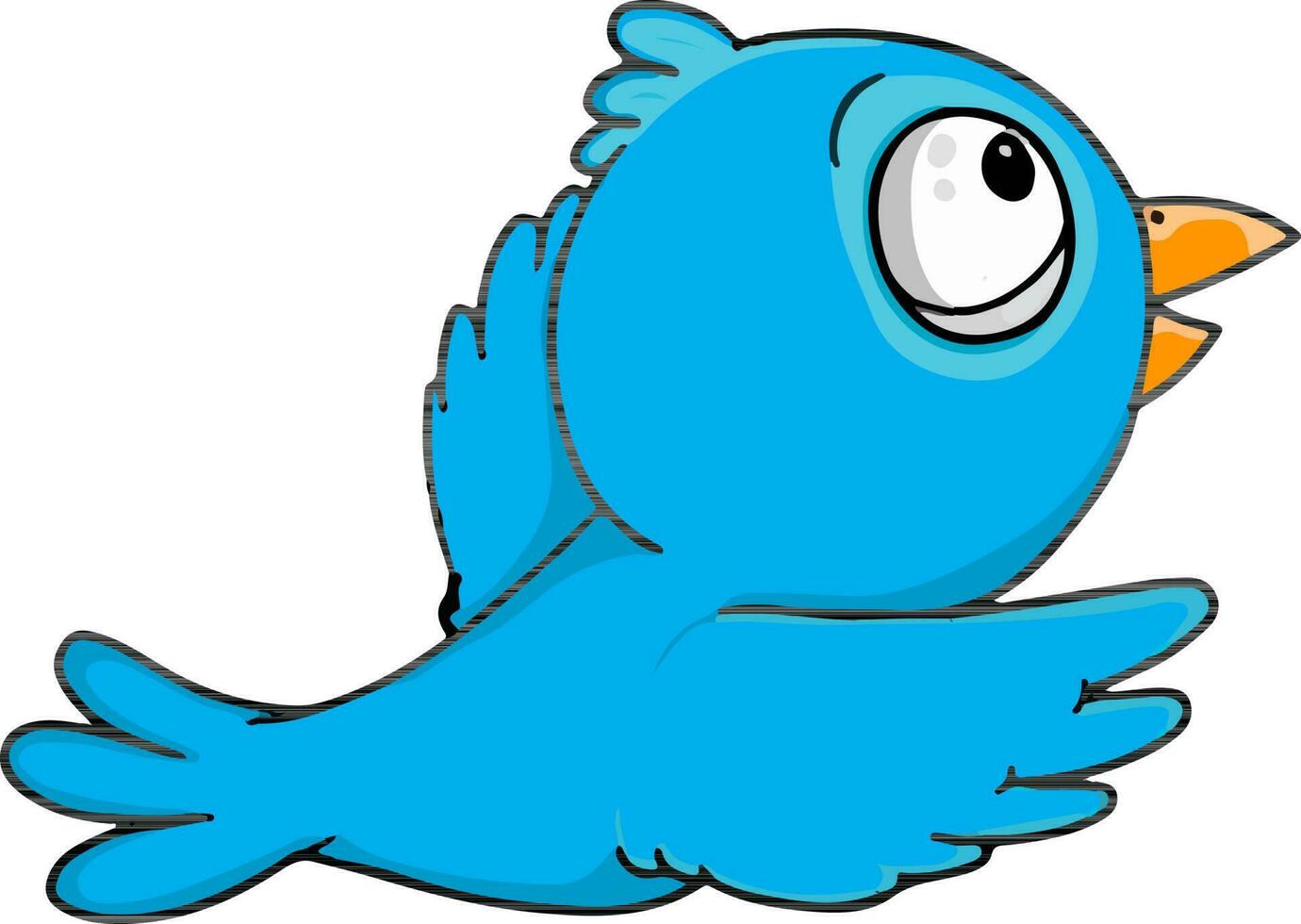 Illustration of blue bird. vector