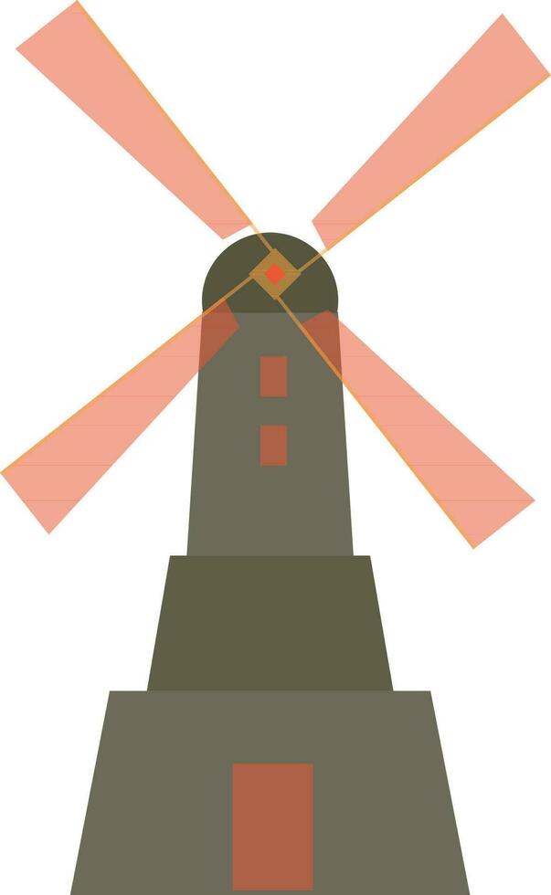 Flat illustration of a windmill. vector