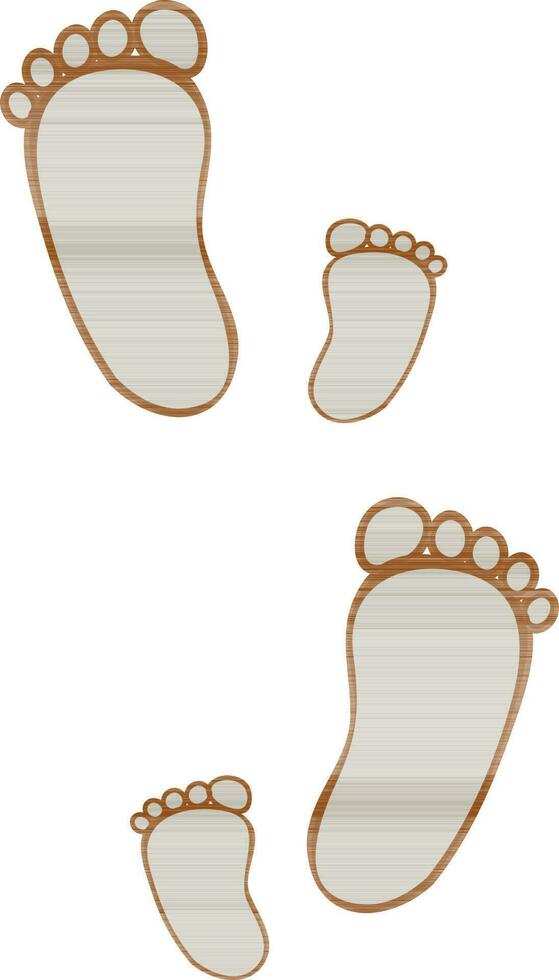 Flat illustration of big and small footprints. vector