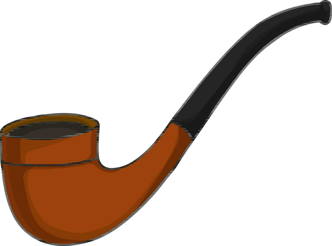 Flat illustration of smoking pipe. vector