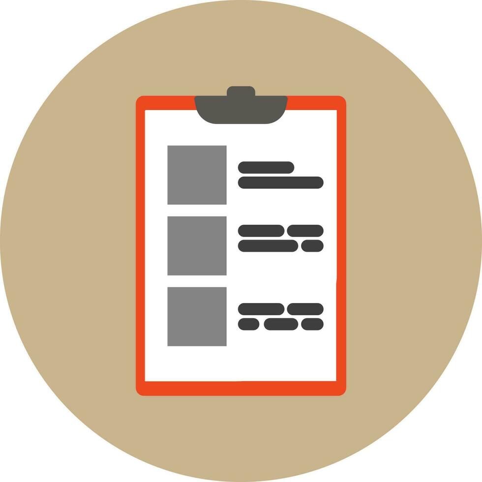 Document on clipboard icon in flat style. vector