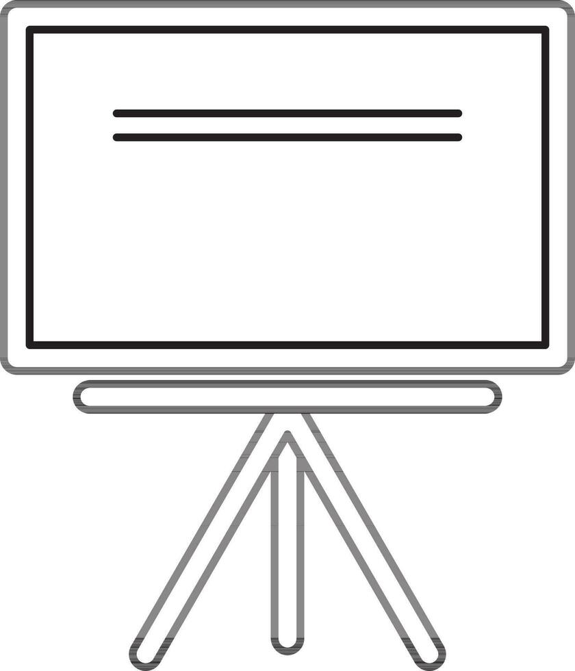 Chalkboard with standing frame in stroke style. vector