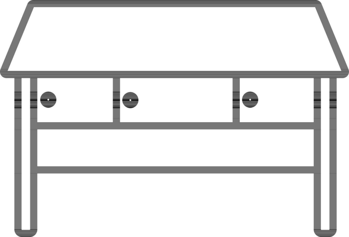 Illustration of a black line art table. vector