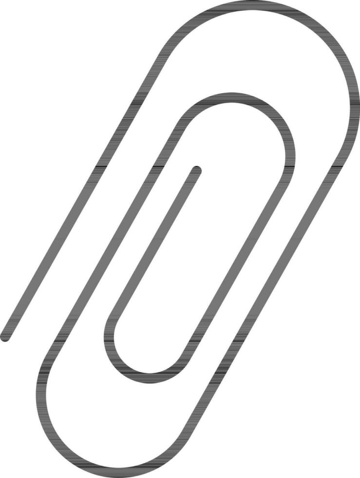 Isolated paper clip in black line art. vector