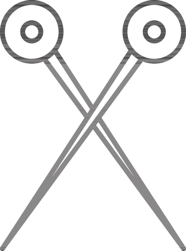 Illustration of needle for knitting concept. vector