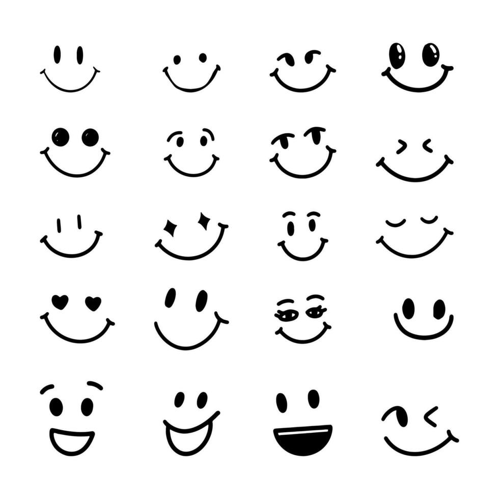 Smiling Face Vector Set