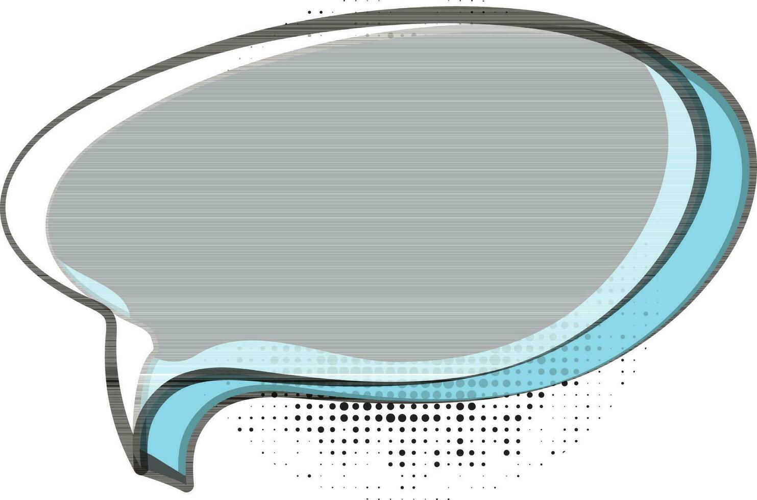 Speech bubble in white and blue color. vector